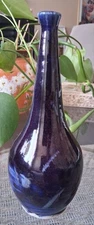 Vintage Studio Pottery Longneck Bud Vase 9.25" Signed 