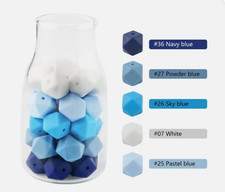Hexagon Silicone Beads 14mm Assorted Colors for DIY Jewelry Keychain Necklace