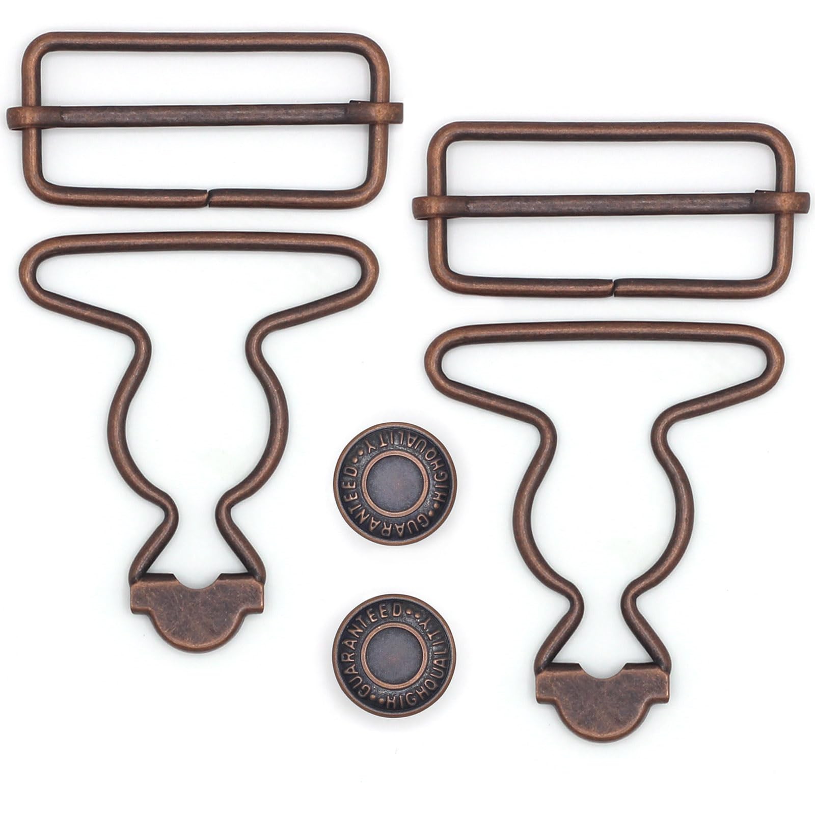 4 Sets Overall Buckles Metal Suspender Buckles with Adjustable Buckle Slider ...