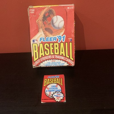 1991   Fleer Baseball Karten Box. 36 Factory Sealed Wax Packs Rare must see!