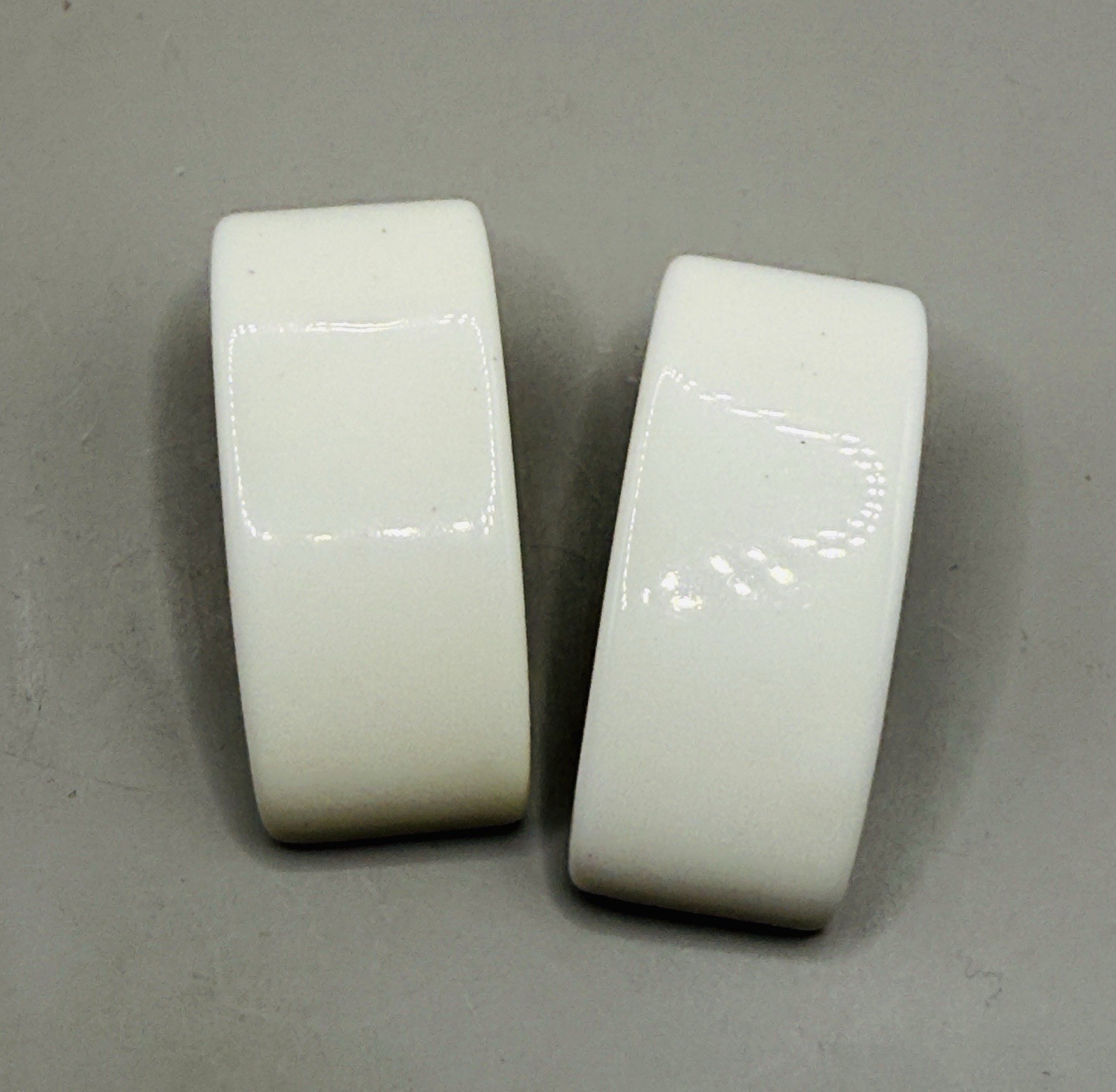 Vintage White Rectangular Dangle Drop Statement E… - image 3