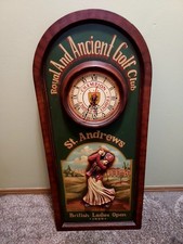 Vtg Wood British Ladies Open 1929 St. Andrews Royal & Ancient Golf Club Clock