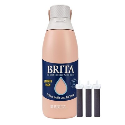 Brita Stainless Steel Premium Filtering Water 32 Ounces with 3 Filters