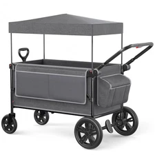 All-Terrain Stroller Wagon for Toddlers with Canopy, Parent Organizer, Adjustabl