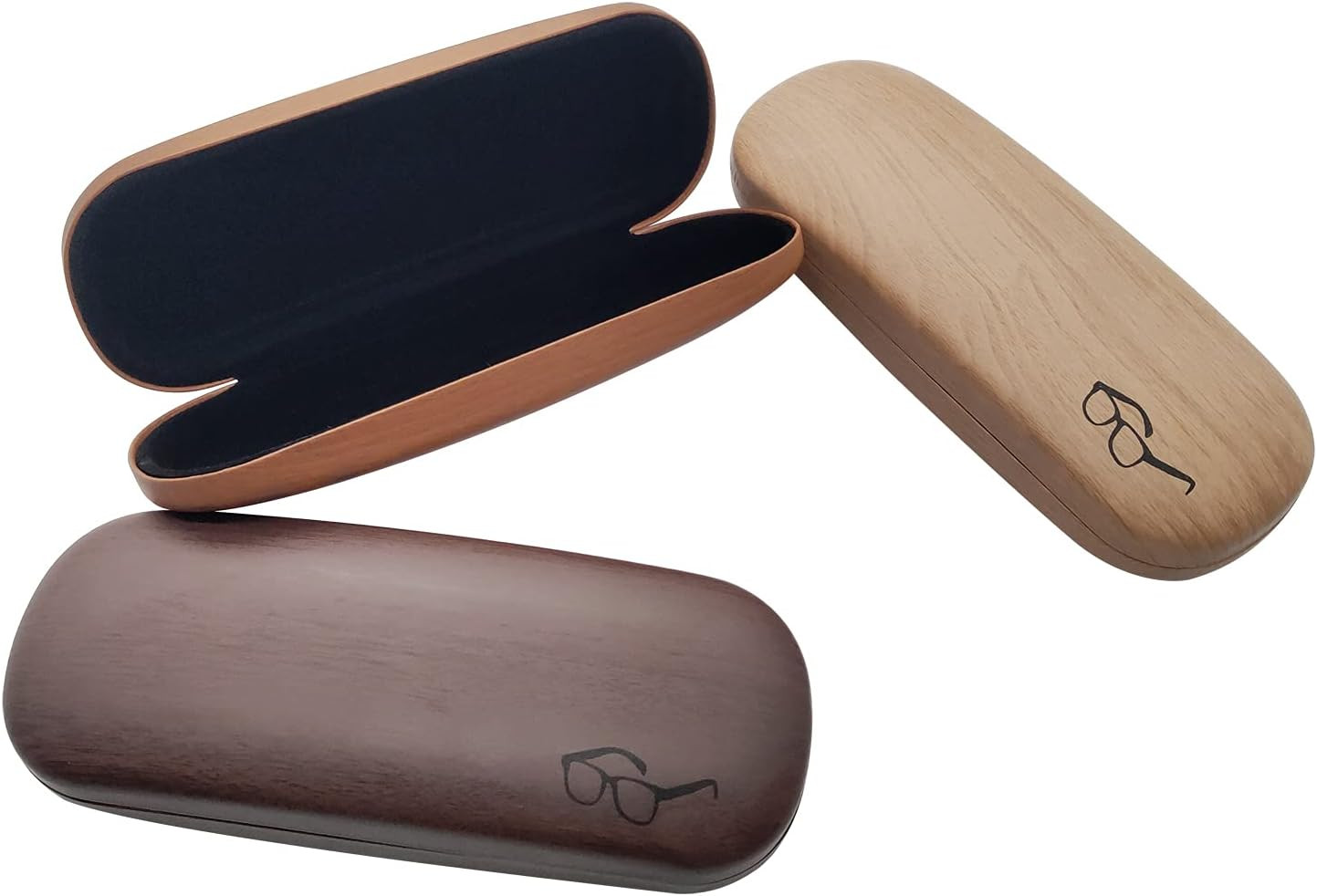 HSYMQ Hard Shell Glasses Case, Eye Glass Carry Case for Men Women, 3 Pack Eyegla