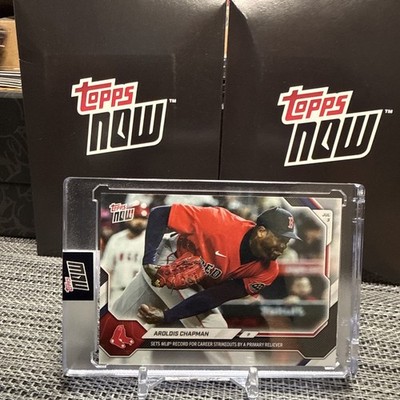 2026 TOPPS NOW ENCASED AROLDIS CHAPMAN RED SOX CAREER K RECORD  FOR RELIEVER 412
