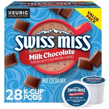 Swiss Miss Milk Chocolate Hot Cocoa Keurig 28 Count Pack of 1 , Rich brown
