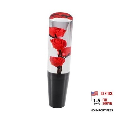 Universal Rose Flower Car Gear Shift Knob, Manual Automatic Stick 20cm Red