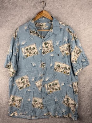 Batik Bay Hawaiihemd Herren XL Blau Rayon Tropical Camp Aloha 