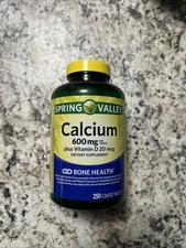 Spring Valley Calcium Plus Vitamin D, 600 mg, 250 Tablets