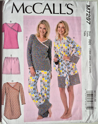MCCALLS PATTERN 7297 ROBE PAJAMAS DRESS WOMANS SIZES  18W-24W  UNCUT  NEW FF