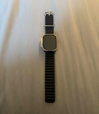 Apple Watch Ultra 49mm Titanium Silver Case GPS, Black Silicone Band
