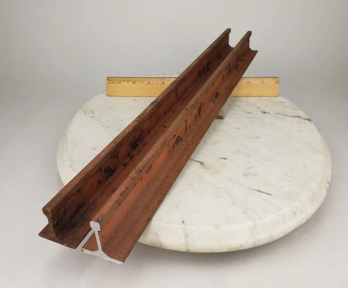 Vintage Cut 2x Section Small Steel Railroad Rail Train Track I Beam Bench Anvil