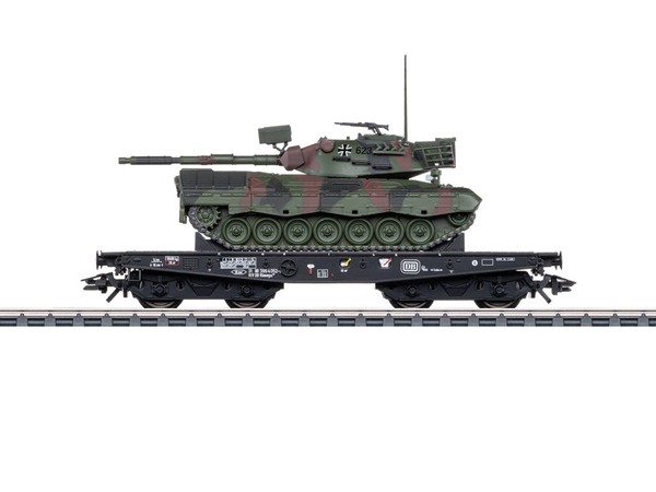 MäRklin 48877 Schwerlast-Flachwagen Rlmmps Mit Leopard 1A1 Epoche Iv Ac H0 Neu-image