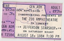 Vintage 1984 Jefferson Starship Concert Ticket Stub Oklahoma City OK