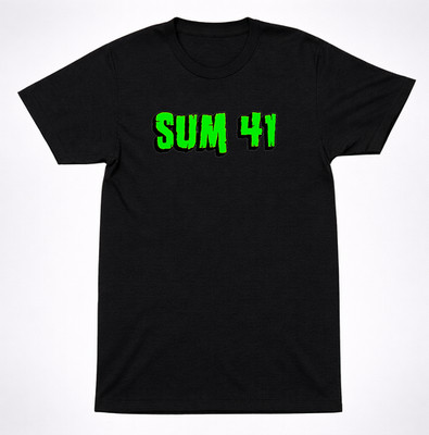 Sum 41 Sum41 Zombie Green Text Logo T-Shirt Black Neon Punk Rock Band Tee