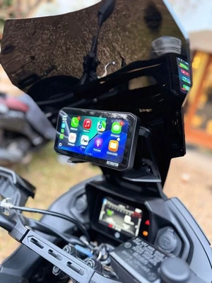 Ecran Carplay Edge vision 6,3" Compatible Yamaha Tracer 7 + support - Photo 1/4