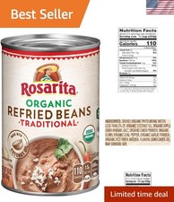Delicious Organic Refried Beans, 12 Cans of 16 Oz Perfect for Mexican Meals