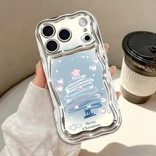Winter Scenery Plating Wavy Case For iPhone 17 Pro Max Air 16 15 14 13 12 Cover