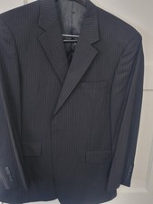 Jos. A. Bank Mens 2-Piece Suit Black/Gray Pin...