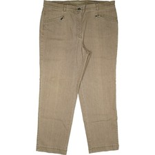 ZERRES 44 kurz L28 Jeans Hose Braun Damen 7/8 Stretch Straight Zip high Rise W33