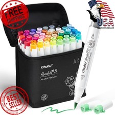 Ohuhu Alcohol Markers Brush Fine Tip 48 Color Set