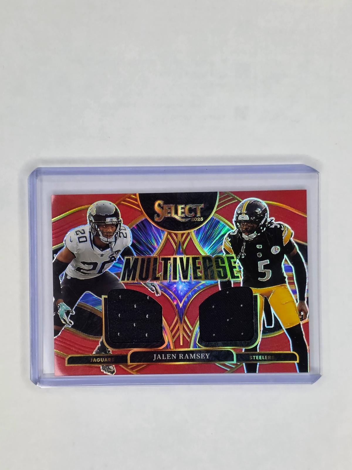 2025 Panini Select #MVJ-JRY Jalen Ramsey Multiverse Jerseys Red Prizm