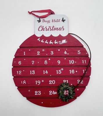 Advent Christmas Calendar Ornament Shaped Wall Hanging Wood New