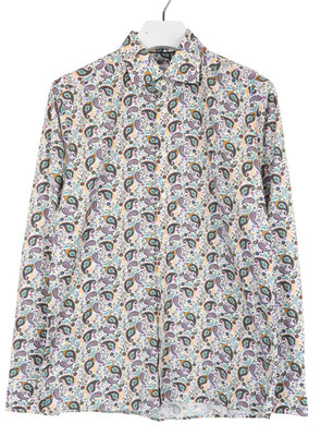 ETON Slim Hemd Herren 40/15 3/4 Mehrfarbig Spread-Kragen Gemustert Button-Up