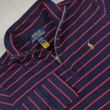 Polo Ralph Lauren Flesh Pony Striped Quarter Zip Pullover Kids Medium 10-12