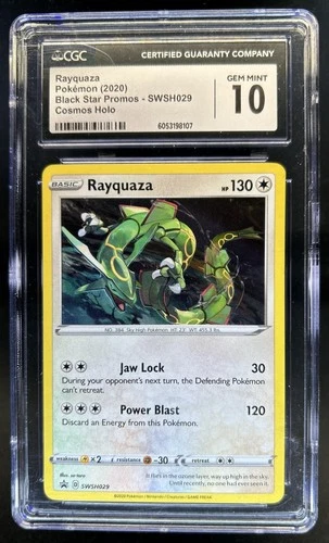 2020 Pokemon SWSH Black Star Promos Rayquaza Cosmos Holo #SWSH029 CGC 10