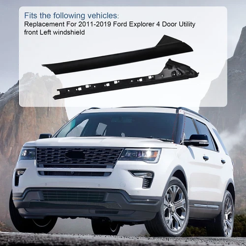For 2011-2019 Ford Explorer Left & Right Side Windshield A-Pillar Molding Trim - Picture 6 of 23