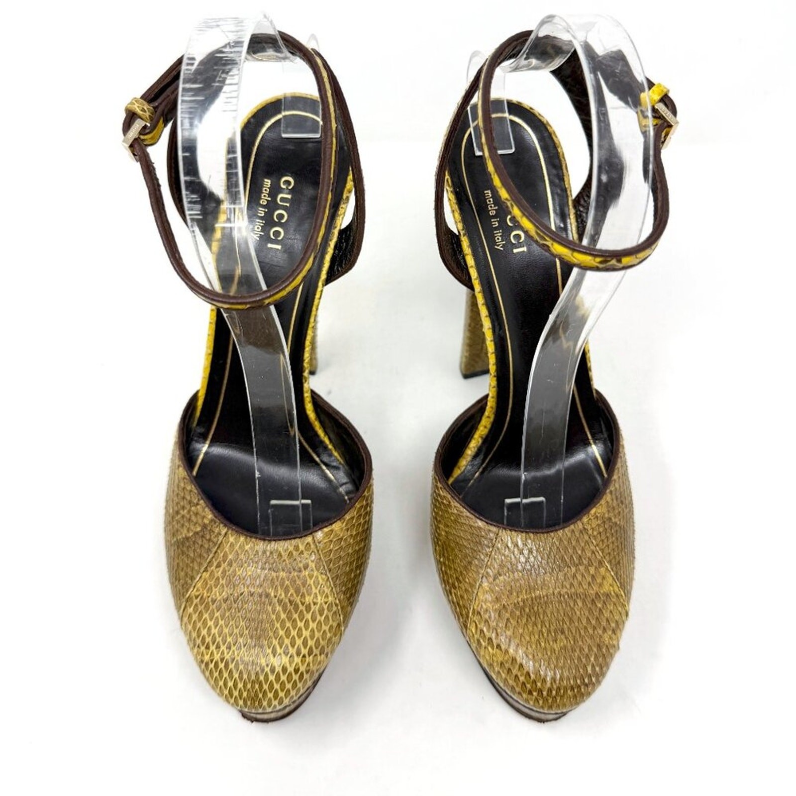 Gucci Python Platform Pumps Yellow 38 EU Python L… - image 2