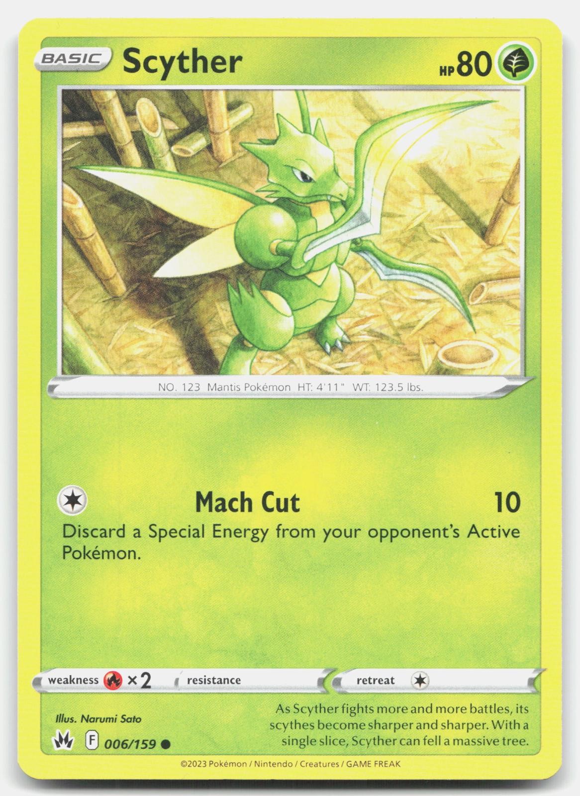SCYTHER 006/159 Common Crown Zenith Pokemon Lightly Played