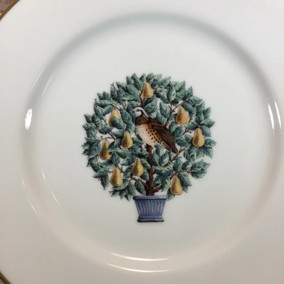 Vintage “Partridge In A Pear Tree” By Avon, 2 Plates, 2 Mugs, 2 Candle Holders - Image 4 of 4