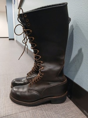 Very rare .. Vintage Chippewa 18 Eyelet Lineman Boots