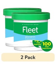Fleet Laxative Glycerin Suppositories Adult Suppositories, 100 Count- 2 pack 