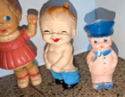 Vtg Rempel Mfg. Rubber Squeak Toy Sun Rubber lot of 4 USA policeman (N3) — photo 4