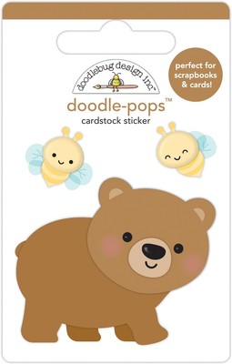 6er Pack - Doodlebug Doodle - Pops 3D Aufkleber - Honigbär - DP7465