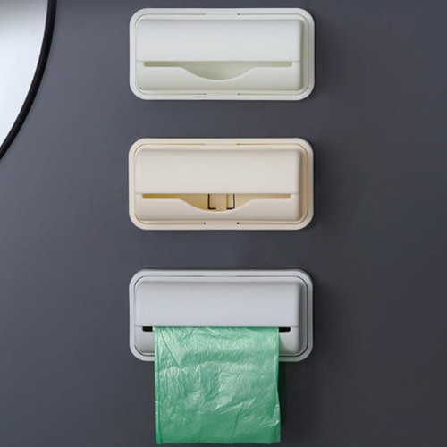 Wall Mounted Trash Bag Holder Plastic Drill Free Garbage Bag Dispenser For Home