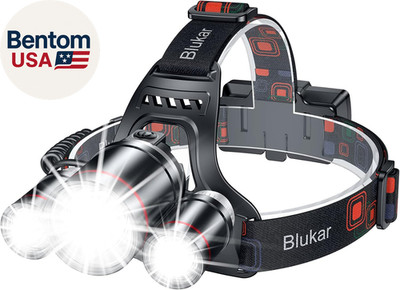 LED Headlamp, Super Bright Rechargeable Headlight Flashlight - 3 Lights 5 Modes,