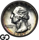 1941-S Washington Quarter, Great Album Toner, Lustrous Gem BU++