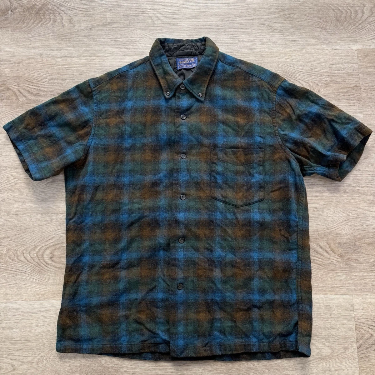 Pendleton Wool Short Sleeve Casual Button-Down Shirts for Men for