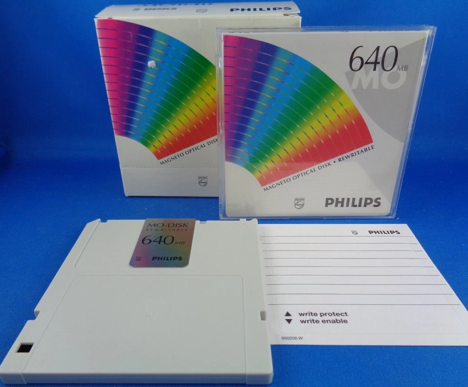 PHILIPS MO640 - MAGNETO OPTICAL DISK (4 STÜCK IM ORIGINALKARTON) #NOS #NEUWARE - Bild 2 von 4
