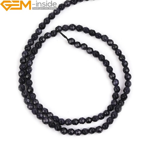 Natural Faceted Blue Sandstone Gemstone Round Beads For Jewelry Making Strand 15 - Picture 20 of 47