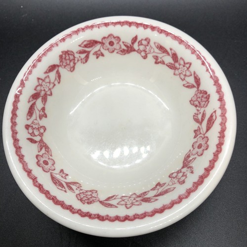 Vintage Restaurant Ware Buffalo China Kenmore Red Fruit Cup Berry Bowl Set Of 2 - Picture 5 of 9