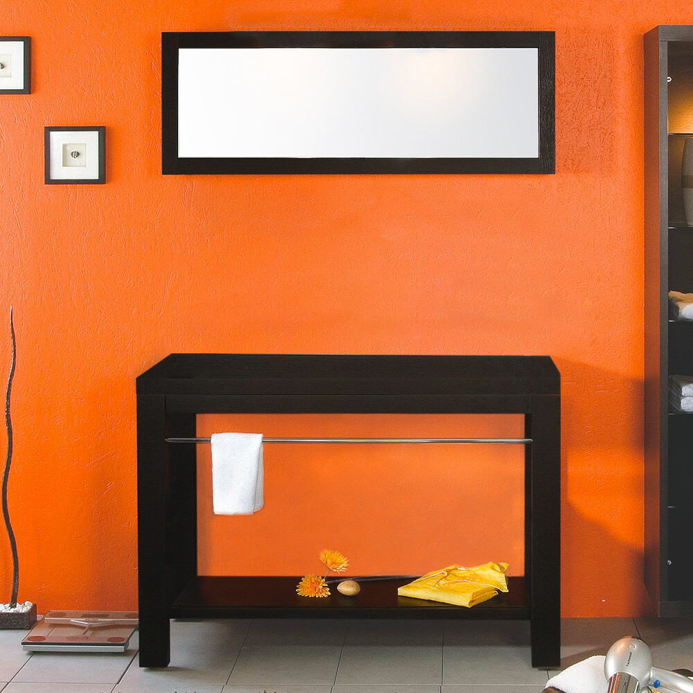 Meuble sous vasque bois 120 cm et miroir pour salle de bain familiale