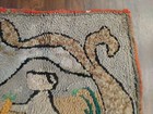 Antique 19th C Victorian Folk Art Area Rag Rug Bonnet Girl Rabbit  As Is Losses — photo 6