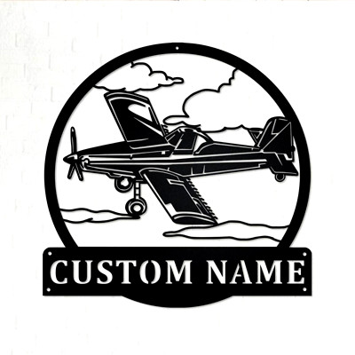 Personalized Crop Duster Pilot metal Name Sign home Decorative Wall Art Gift