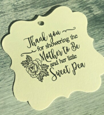 Mommy to be and sweet pea baby shower, gold foil favor, pretty baby shower favor